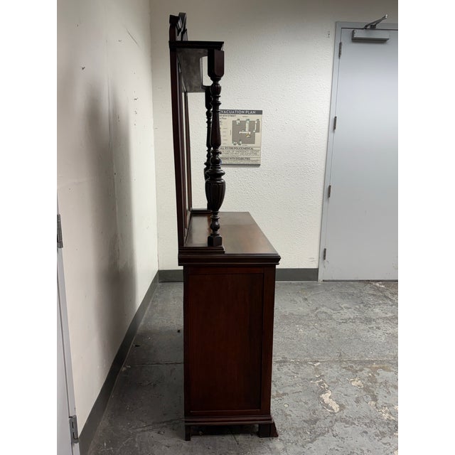 Victorian Carved Mahogany Triple Mirror Sideboard, Antique For Sale In San Francisco - Image 6 of 12