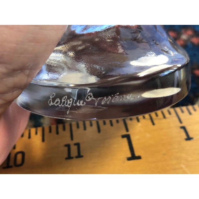 A beautifully aged and sculpted Crystal figurine of a nude dancer. I love the motion with her arms up in the air. A very...