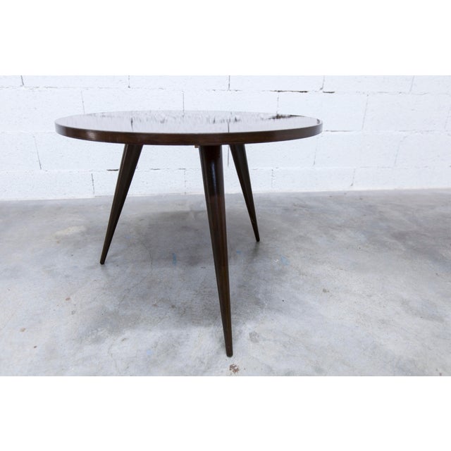 Wood Tripod Coffee Table in Varnished Mahogany, 1960s For Sale - Image 7 of 17