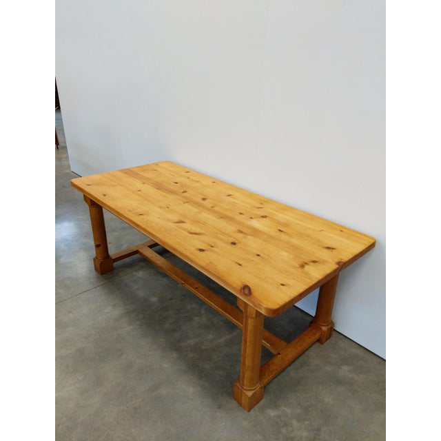 Vintage Farmhouse Style Dining Table For Sale - Image 4 of 8