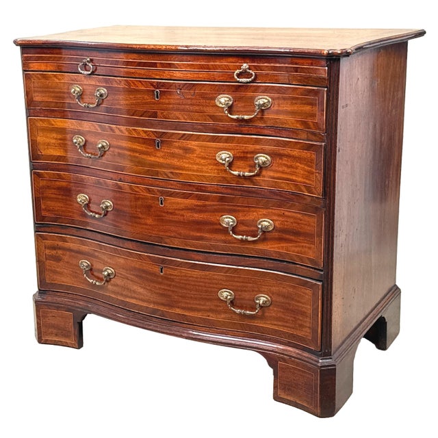 George III Mahogany Serpentine Chest of Drawers, 1770 For Sale - Image 13 of 13