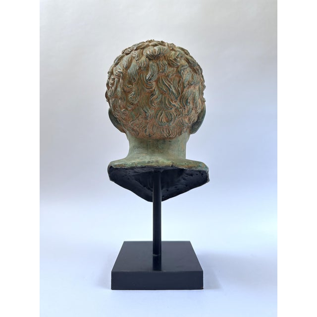 1990s Classical Greco Roman-Style Portrait Bust, on Stand For Sale - Image 10 of 12
