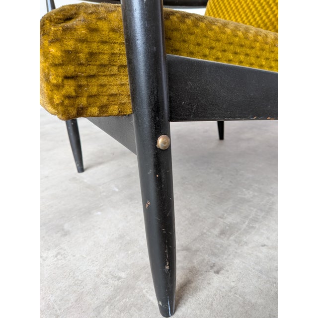 Mid-Century Modern Yellow Fabric Lounge Chair, 1970s For Sale - Image 10 of 18