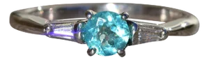 The Boracay: Ladies 14K Engagement Style Ring set with 0.50 Carat Pariaba Tourmaline and Diamonds