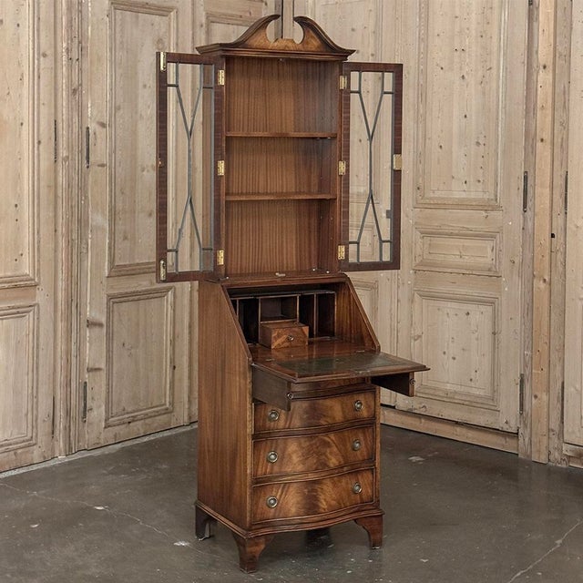 Antique English Mahogany Secretary ~ Bookcase For Sale - Image 15 of 18