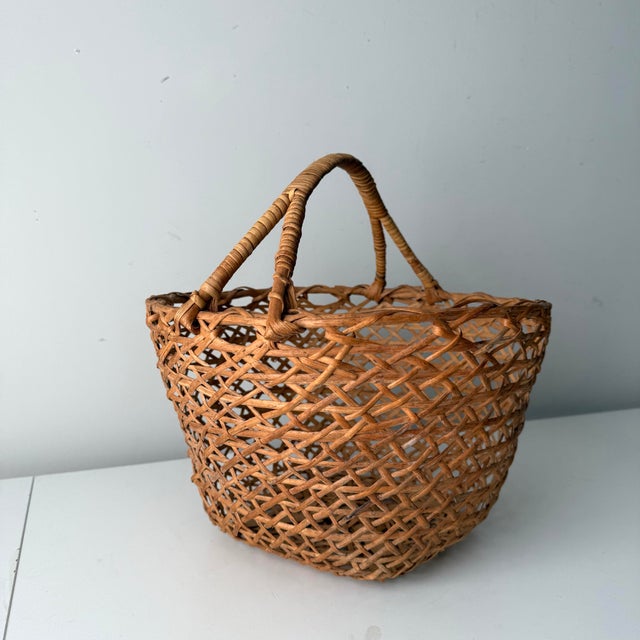 Japanese Mid 20th Century Japanese Bamboo Ikebana Flower Basket For Sale - Image 3 of 7