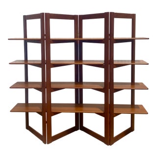Midcentury Teak Accordion Etagere For Sale