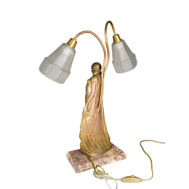 Art Deco Table Lamp by Georges van de Voorde, France, 1925 For Sale - Image 3 of 13