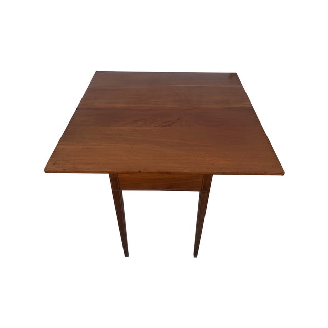 American Antique Mahogany Hepplewhite Federal Convertible Game/Entry Table 18c For Sale - Image 3 of 10