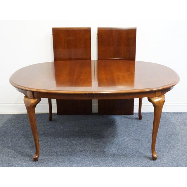 Wood Bernhardt Furniture Solid Cherry Traditional Style 102" Oval Dining Table 125-203 For Sale - Image 7 of 9