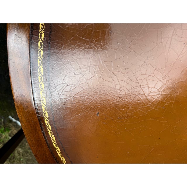 Early 20th Century Pair of Federal Style Leather Top Flame Mahogany Side Tables For Sale - Image 13 of 14