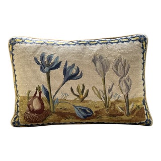1980s Needlepoint/Petit Point Embroidered Pillow For Sale
