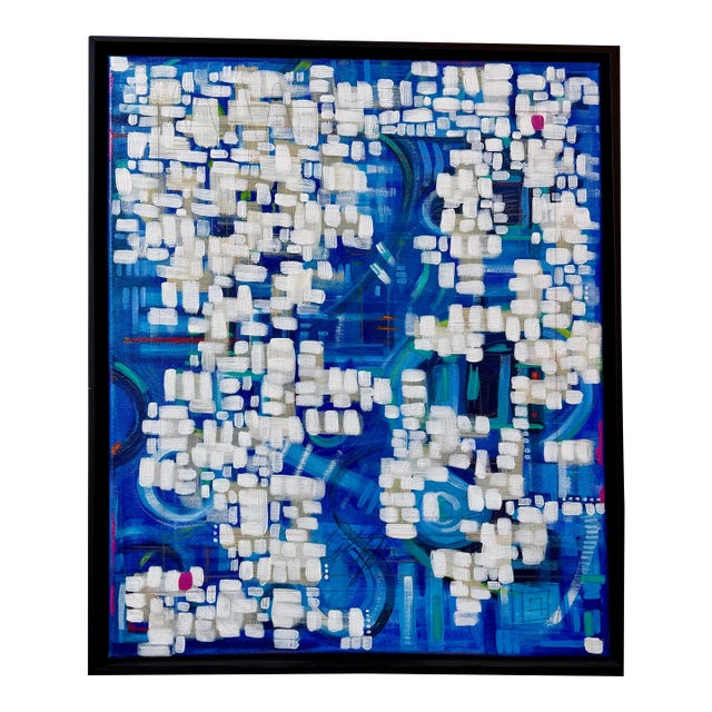 “Designs” Original Abstract Acrylic Painting, Framed For Sale