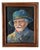 Vintage Original Fisherman Portrait Oil Painting on Canvas Framed and Signed by the Artist Encased in a Wooden Faux Bamboo...
