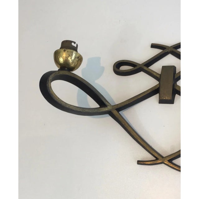 Mid-Century Modern In the Style of Jules Leleu, Black Lacquered and Brass Design - A Pair For Sale - Image 3 of 8