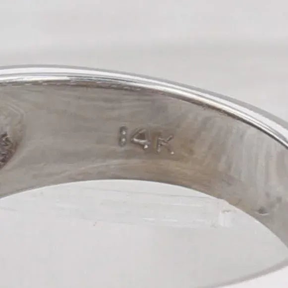 Metal 1.20ctw Blue Sapphire Diamond Ring 14k White Gold Size 6 Band For Sale - Image 7 of 8