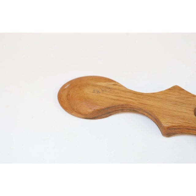 Vintage Rustic Welsh Hand-Carved Wooden Love Spoon For Sale - Image 11 of 11