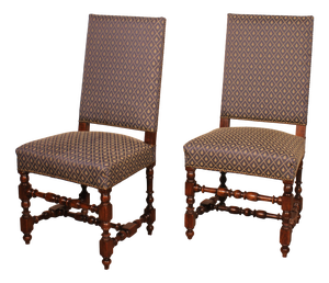 Set of Louis XIII Walnut Dining Chairs