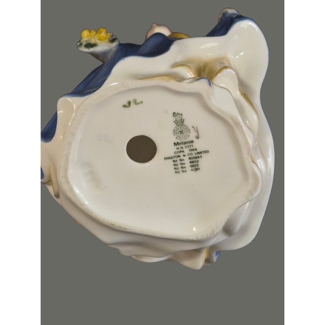 Blue Vintage Collectable Royal Doulton Beautiful "Melanie" Figurine h.n. 2271 1964 For Sale - Image 8 of 9