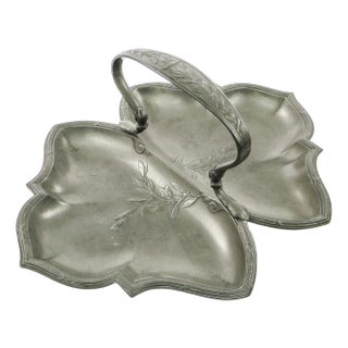 Art Nouveau Tin Double Bowl, Germany, 1890s For Sale