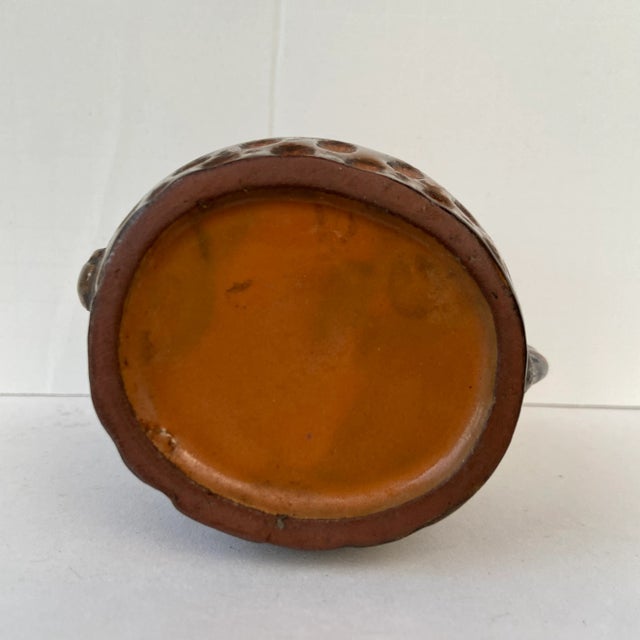 Vintage Rustic Thumbprint Pottery Bear For Sale - Image 9 of 11