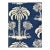 Thibaut Fabric Palm Island Navy F913149 Linen Blend 2 2/8 Yards For Sale