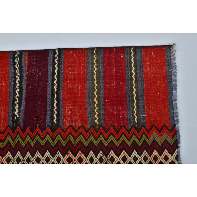 1960s Handmade Turkish Kilim Runner Rug For Sale - Image 9 of 11
