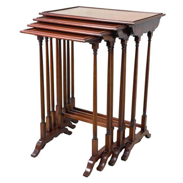 Antique Mahogany Quartetto Nesting Tables, 1880, Set of 4 For Sale - Image 15 of 15