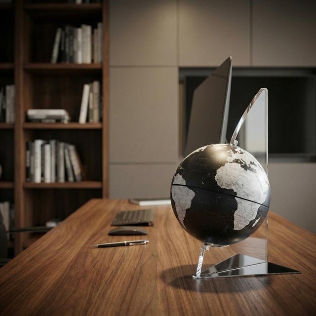 Contemporary Vela Black Globe by Zoffoli Mappamondi For Sale - Image 3 of 6