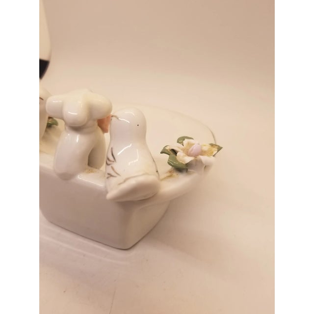 Shabby Chic Vintage Ceramic Sink With Birds, Capidumonte Flowers & Faucet Soap Dish For Sale - Image 3 of 5