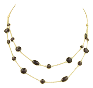 Roberto Coin Diamond & Enamel Double Strand 18k Gold Drape Necklace