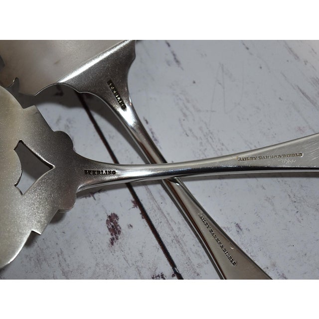 Late 19th Century Beautiful Antique Sterling Silver Fish Server & Fork Set Bailey Banks and Biddle For Sale - Image 10 of 16