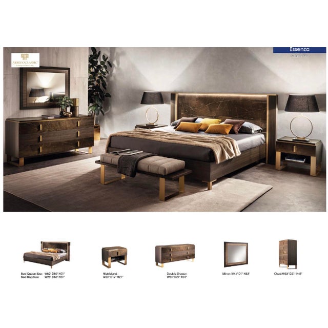 Casa Milano Essenza 5-Piece Italian High Gloss Bedroom Set With Led Bed For Sale - Image 12 of 12