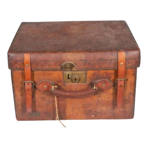 Edwardian Leather Hat Box by Herbert Johnson of London