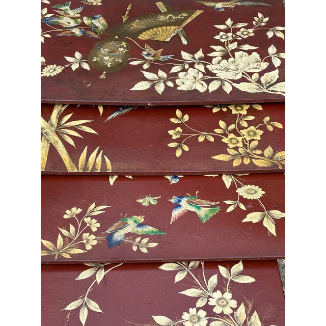 French Floral Painted Nesting Tables, 1880s, Set of 4 For Sale - Image 12 of 13