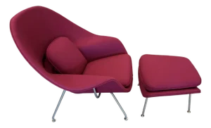 1966 Eero Saarinen for Knoll Womb Chair w/newer Ottoman Reupholstered