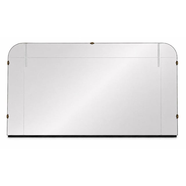 Black Italian Art Deco Mirror with Sandblasted Geometric Decorations, 1940s For Sale - Image 8 of 8