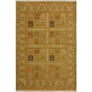 1980s Semi Vintage Tan/Gold Turkish Hand-Knotted Rug -4'1 X 6'0 For Sale