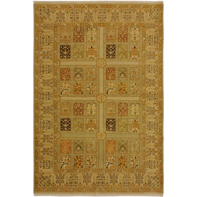 1980s Semi Vintage Tan/Gold Turkish Hand-Knotted Rug -4'1 X 6'0 For Sale