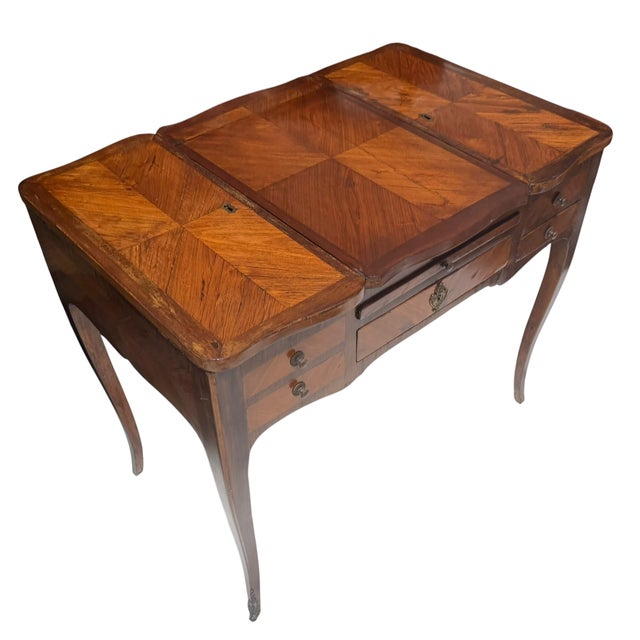 Antique French Louis XVI Style Pondreuse Vanity Dressing Table For Sale - Image 4 of 4