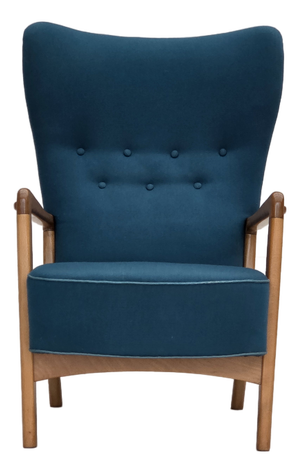 Danish Armchair in Wool and Lacquered Beechwood by Fritz Hansen, 1970s