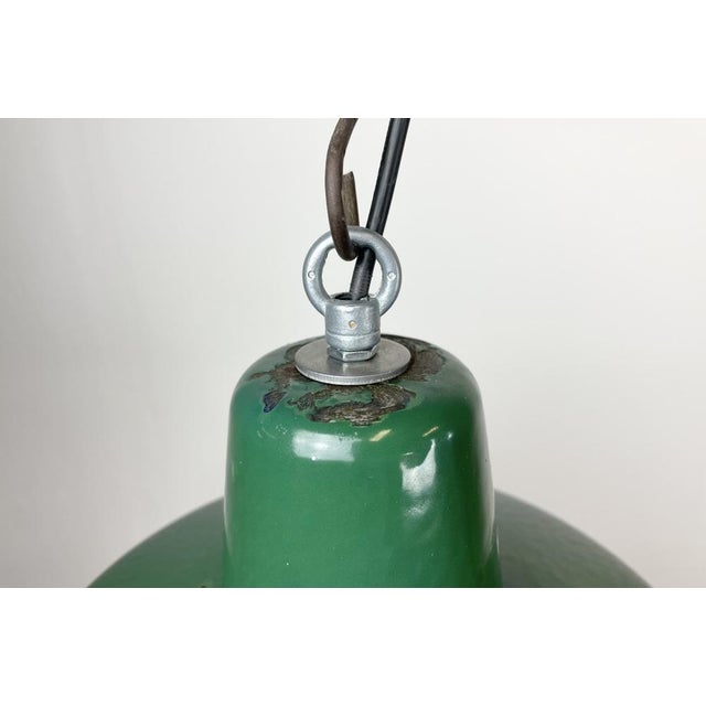 1960s Industrial Green Enamel Pendant Lamp, 1960s For Sale - Image 5 of 16