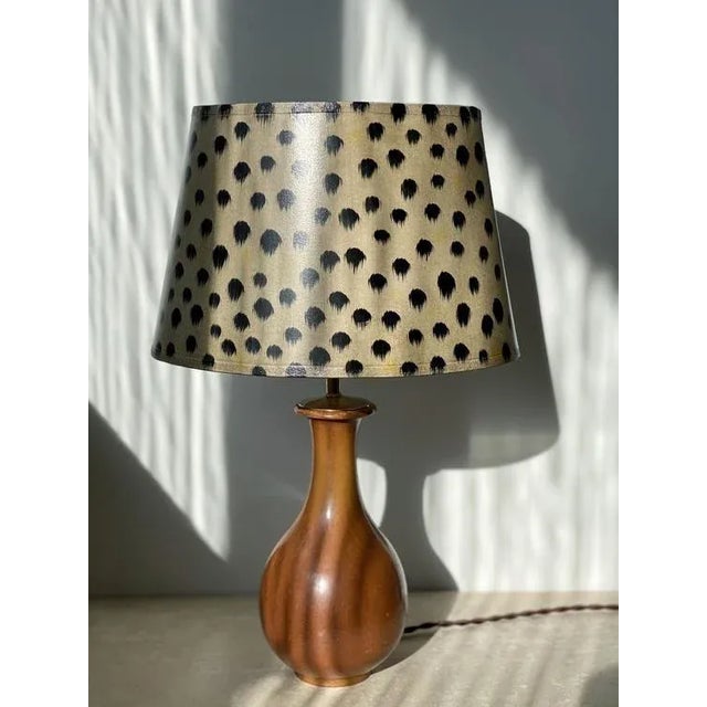 Organic Formed Brown Table Lamp by Gunnar Nylund for Rörstrand, 1950s For Sale - Image 6 of 6