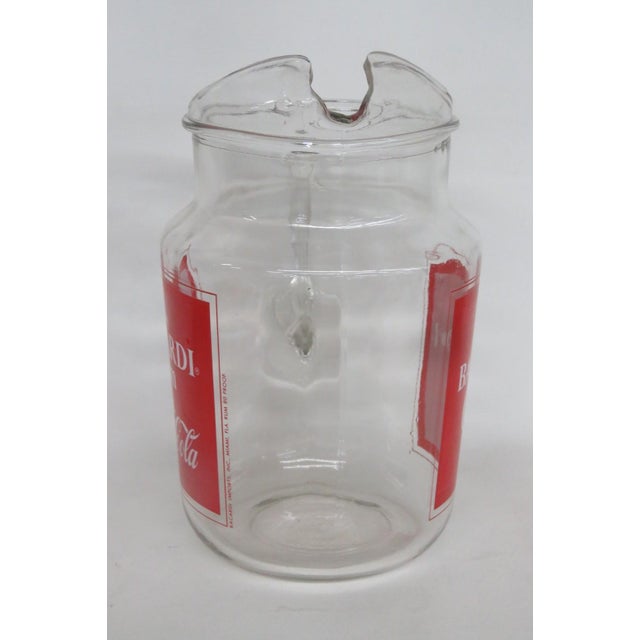 American Advertising Glass Pitcher for Bacardi Rum and Coca Cola 1970s Promotion For Sale - Image 3 of 14