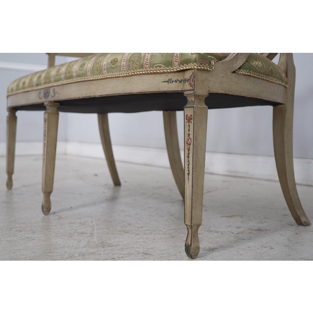 White Adams Style Paint Decorated Triple Back Settee For Sale - Image 8 of 18