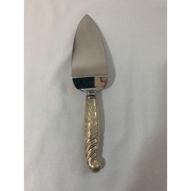 Metal Vintage Early 20th Century Mixed Pattern Silver & Silver Plate Dessert Serving Flatware - Set of 4 For Sale - Image 7 of 10