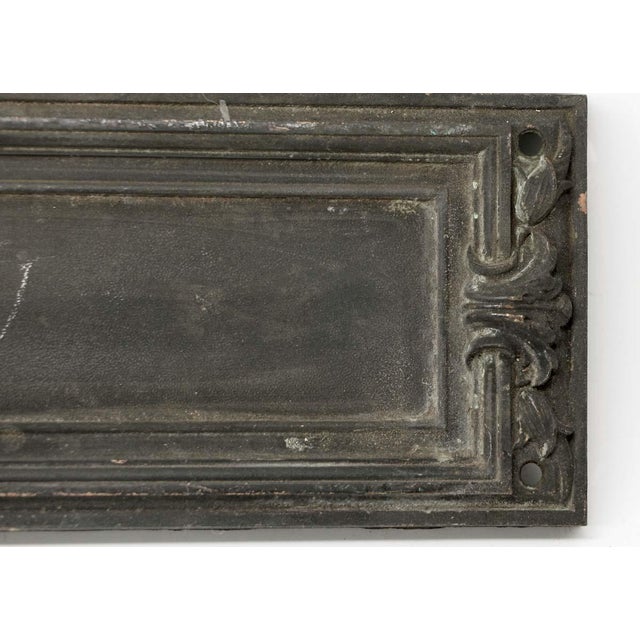 Art Deco Vintage 17 In. Art Deco Bronze Door Push Plate For Sale - Image 3 of 6