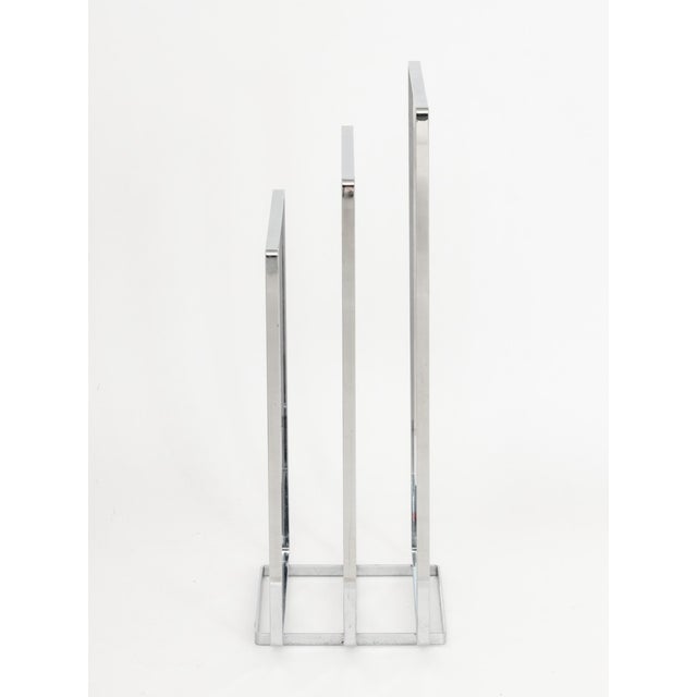 Late 20th Century Modern Chrome-Plated Three Tier Towel Rack For Sale - Image 5 of 6