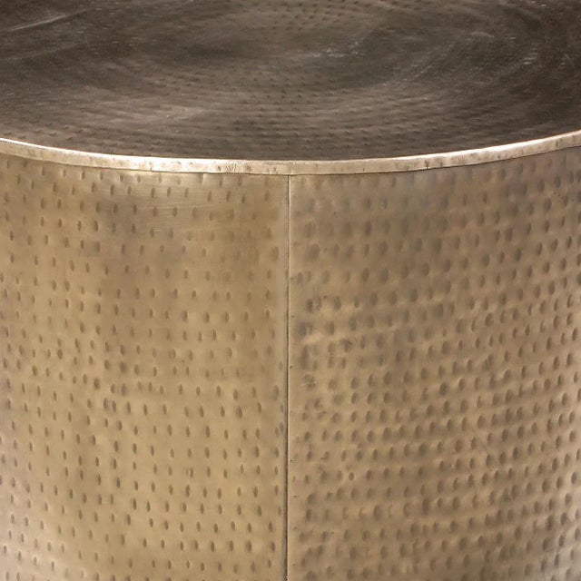 2020s Hammered Brass Drum Coffee Table For Sale - Image 5 of 5