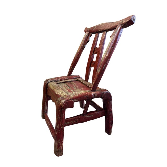 Late 19th Century Qing Dynasty Child’s Chair W/ Heavy Chipping For Sale In Greensboro - Image 6 of 12